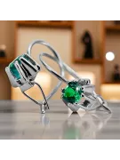 Стерлингово сребро 925 14k 583 Emerald Обеци vec053s Руски Съветски СССР Винтидж бижута Ар-деко style